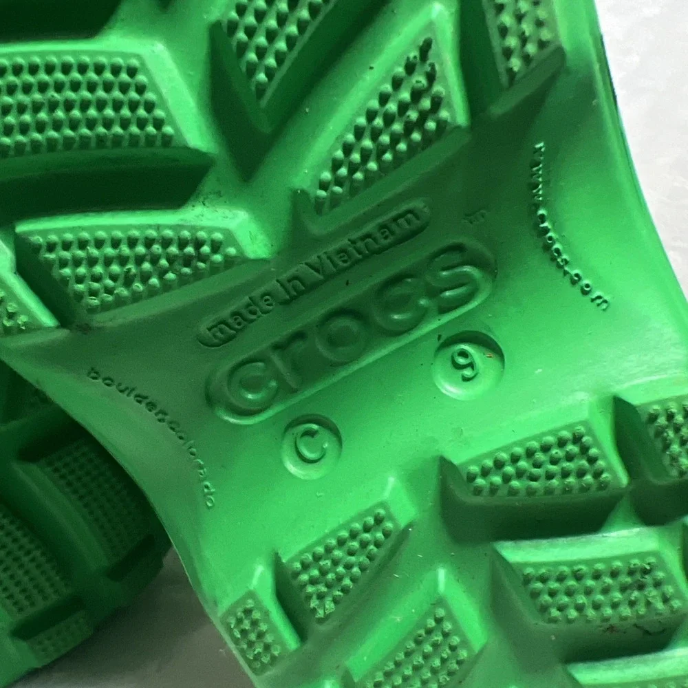 Crocs Kids Handle It Rain Boots Green Waterproof Pull On Size C9 Toddler